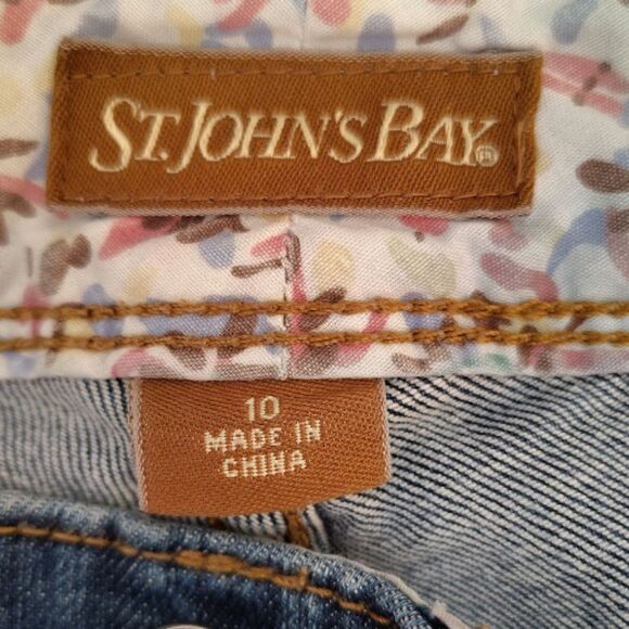 Y2K St John's Bay Mid Rise Medium Wash Denim Capri Jeans Size 10 - Picture 7 of 10